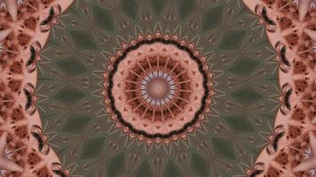 Red - Pink Fractal Background with Desaturated Green Texture Kaleidoscopic Element video