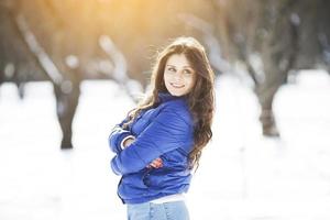 Happy cheerful dark-haired girl photo