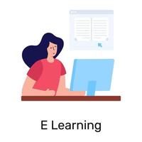 Online  E Learning vector