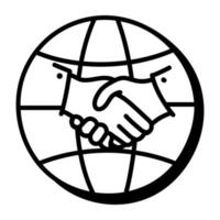 Global Partnership and Handshake vector