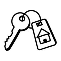 House Keyring and Chain vector