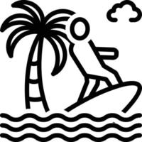 icono de línea para kitesurfer vector