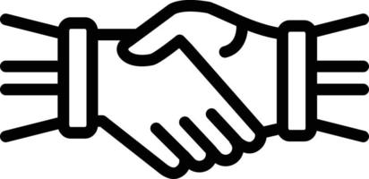 Line icon for hand shake vector