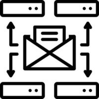 icono de línea para servidor de correo vector