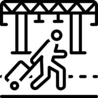 icono de línea para la estación de tren exterior vector