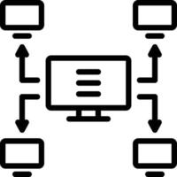 Line icon for multicast vector