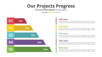 vertical progress by percentage bar with 5 point step vector