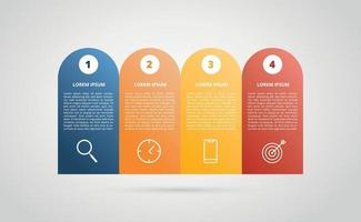 infographic 4 step process horizontal for business step vector