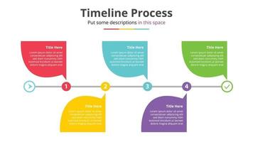 timeline process infographics template with 5 points step vector