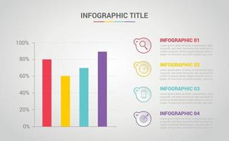 Bar Chart infographic banner with free space for text vector