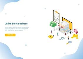 online store concept with team people men woman vector