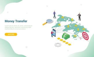 money transfer concept with people sending money vector