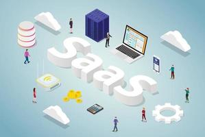 saas software as a service business concept with big word vector