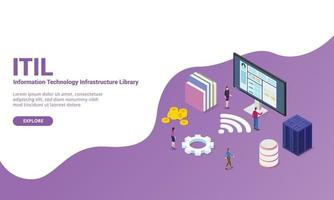 concepto de biblioteca de infraestructura de tecnología de la información itil vector