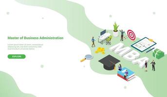 mba master of business administration concept for website vector