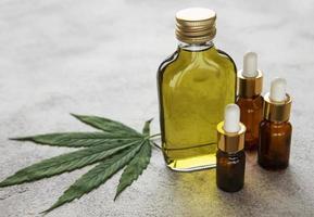 CBD oil, hemp tincture, cannabis cosmetic product for skin care. photo