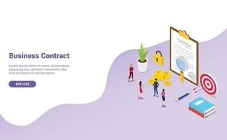business contract agreement concept with team people vector