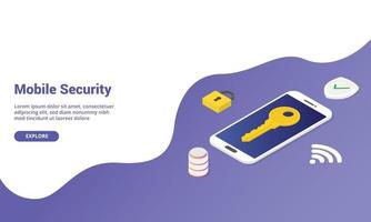 mobile phone security concept isometric