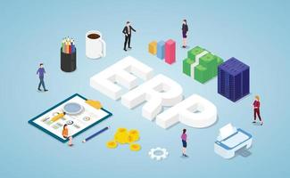 erp enterprise resource planning concept vector
