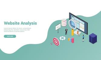 datos de análisis del sitio web con gráfico y cuadro para el sitio web vector