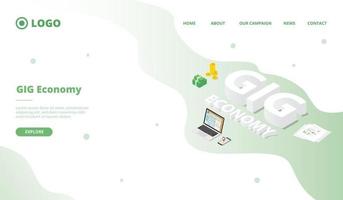 GIG Economy campaign concept for website template vector