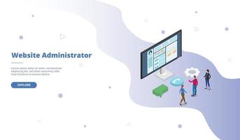 website admin or administrator campaign for web website vector