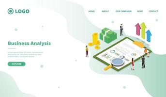 business analysis for campaign web website home homepage landing vector