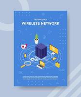 technology wireless network server connecting device vector