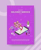 security delivery service pointer location courier giving package vector