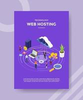 technology web hosting cloud connecting server laptop vector
