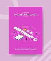 business protection people standing around word copyright vector