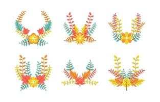 Autumn Fall Wreath Floral Element vector