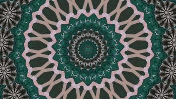 Paisley Pale Emerald Green with Pink Pinwheel Accent Kaleidoscopic Element video