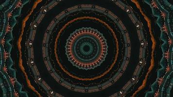 Ebony Background with Reddish and Forest Green Kaleidoscopic Element video