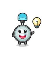 magnifying glass character cartoon getting the idea vector