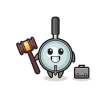 Illustration of magnifying glass mascot as a lawyer vector