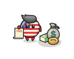 Character cartoon of malaysia flag badge as a accountant vector