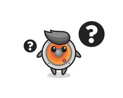 Cartoon Illustration of loudspeaker with the question mark vector