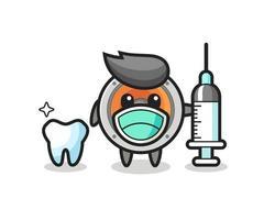 personaje de mascota de altavoz como dentista vector