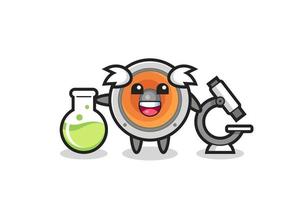 Mascot character of loudspeaker as a scientist vector