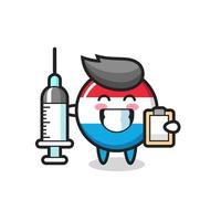 Mascot Illustration of luxembourg flag badge as a doctor vector