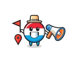 Character cartoon of luxembourg flag badge as a tour guide vector