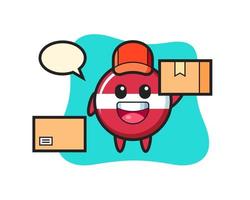 Mascot Illustration of latvia flag badge as a courier vector