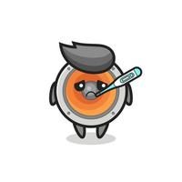 loudspeaker mascot character with fever condition vector