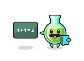 Illustration of lab beakers character as a teacher vector