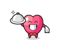 Character mascot of heart symbol as a waiters vector