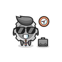 Cartoon mascot of gear as a businessman vector