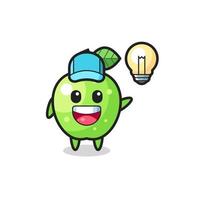 green apple character cartoon getting the idea vector