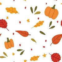 Seamless pattern with colorful autumn leaves vector