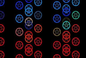 Dark Multicolor vector backdrop with mystery symbols.